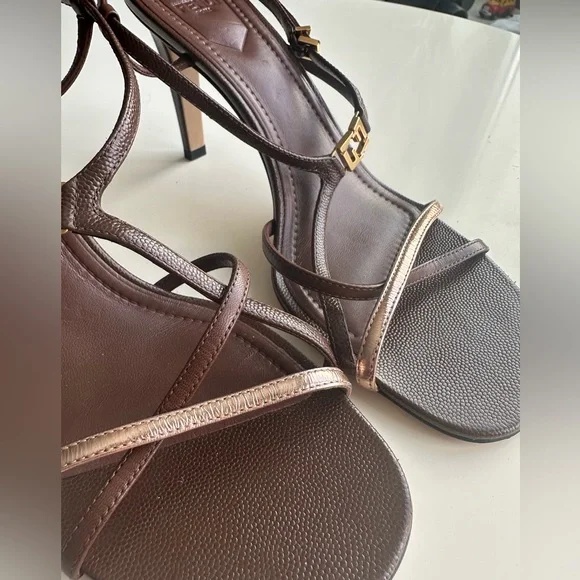 Fendi brown heels sandals